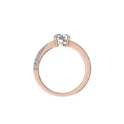 Solitaire bague diamant naturel rond 0.75 carat or rose Bianca